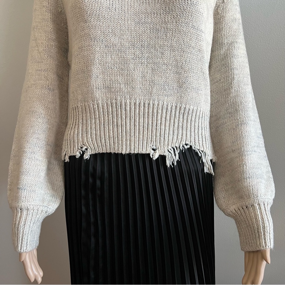 Lovers & Friends GRANITE SWEATER Wool Blend Knit Distressed Color Stone Size S - Picture 8 of 14